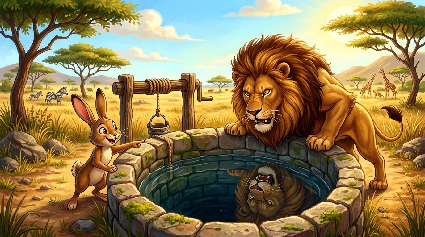 Scene 1: A long, long time ago, a terrible drought hit the wilderness and clean water became scarce.